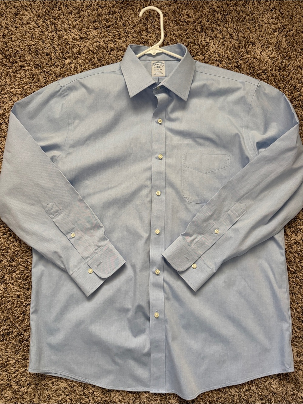 Brooks Brothers Pale Blue Men's Dress Shirt - Point Collar